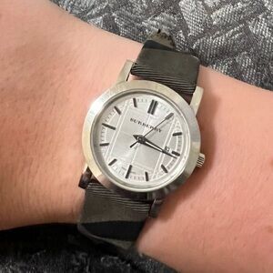 Burberry Silver and Black Women's Watch